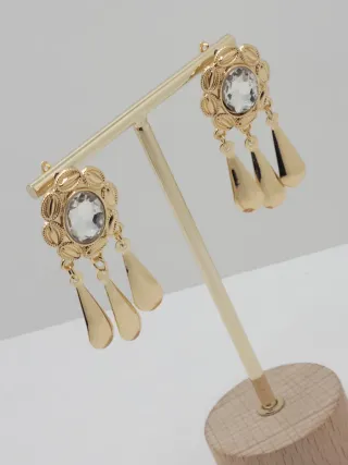 Preciosos Pendientes Goldfilled con Piedra blanca