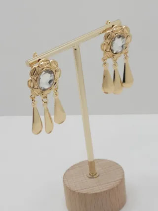 Preciosos Pendientes Goldfilled con Piedra blanca