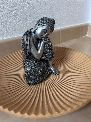 Buda de la suerte plata y beige