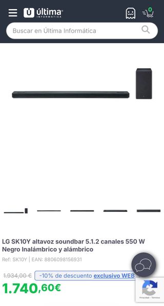 Barra de Sonido LG SK10Y Negra