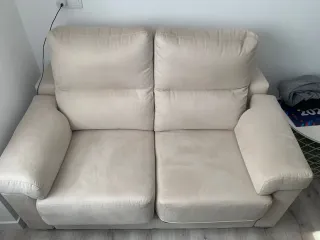 Sofá 2 plazas beige tela Curipiel Labable