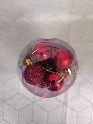 Set de 24 bolas (4 cm) navideñas rojas y doradas