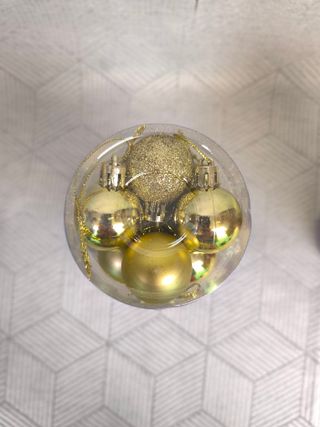 Set de 24 bolas (4 cm) navideñas rojas y doradas