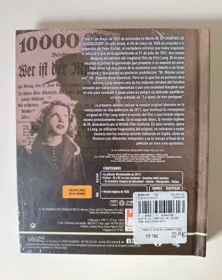 M el vampiro de Düsseldorf Blu-ray+Libro