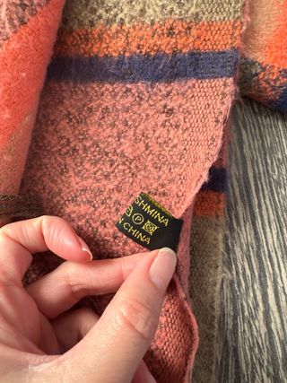 Bufanda cuadros multicolor marrón y rosa