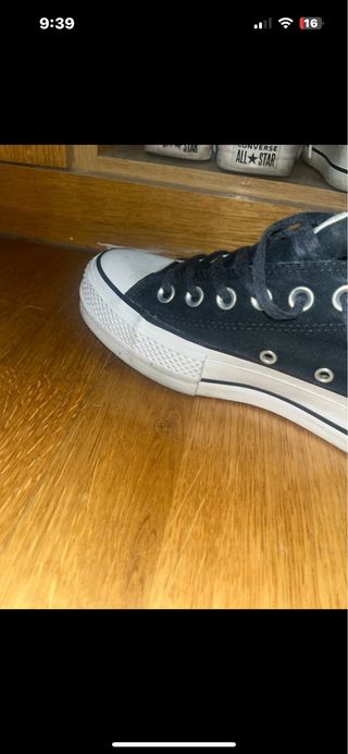 Converse Plataforma Negras Talla 37