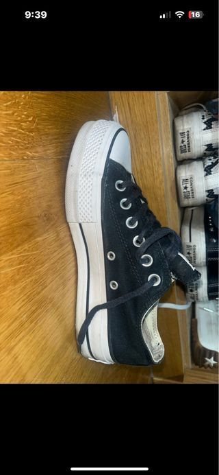 Converse Plataforma Negras Talla 37