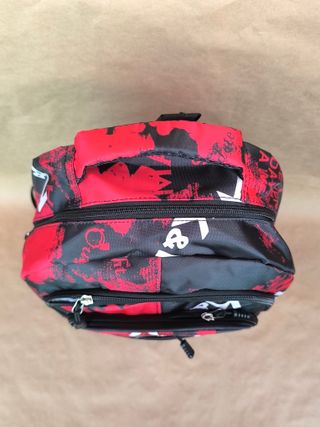 Mochila escolar roja y negra - Nueva