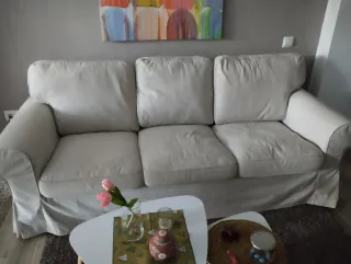 Sofá Ektorp Ikea Gris Tela 3 plazas