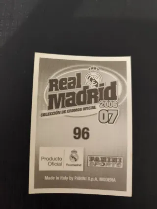 Cromo 16 Panini Gago Real Madrid temporada 2006-07