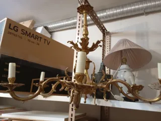 Lámpara de techo hierro retro dorada