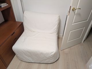 Sillón cama Ikea blanco con funda