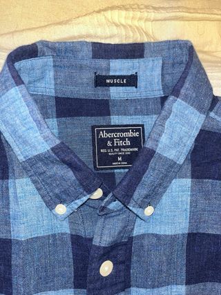 Camisa Abercrombie & Fitch cuadros azul Talla M