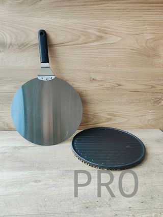 Pala Redonda de Acero Inoxidable y parrilla