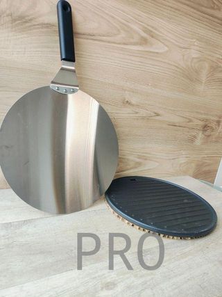 Pala Redonda de Acero Inoxidable y parrilla