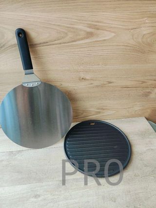 Pala Redonda de Acero Inoxidable y parrilla