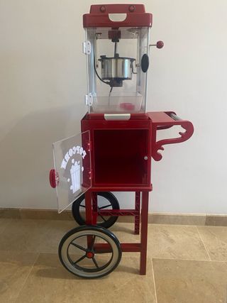 Máquina de Palomitas Roja con Ruedas
