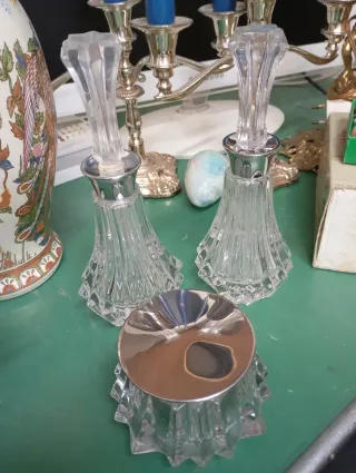 Conjunto tocador cristal retro