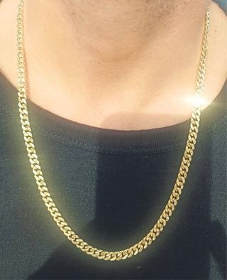 Cadena cuban Oro 18k Titanio