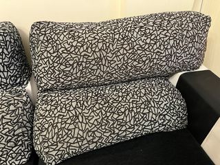 Sofá chaise longue tela negro y blanco