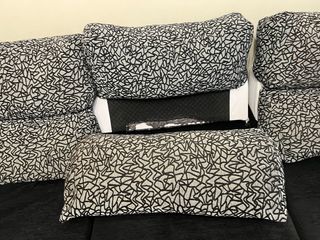 Sofá chaise longue tela negro y blanco