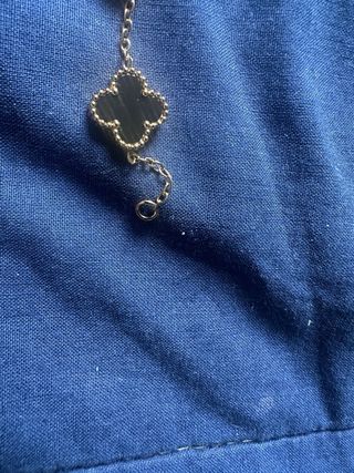 Braccialetto quadrifogli neri oro