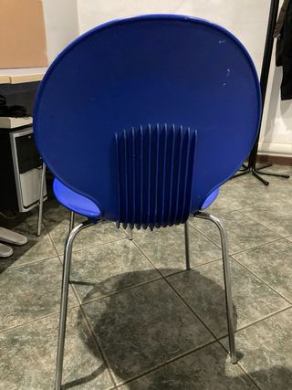 Set 6 sedie design blu e argento