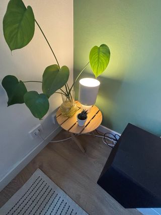 VILDAPEL Mesa auxiliar redonda de bambú