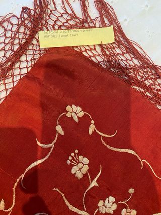 Manton de Manila Antiguo Seda Bordado