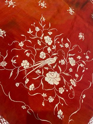 Manton de Manila Antiguo Seda Bordado