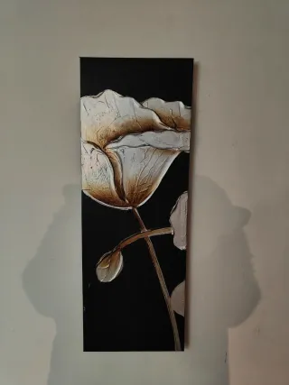 Tris quadri fiori nero argento