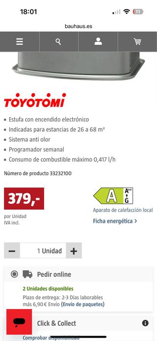 Estufa de parafina electrónica Zibro LC-140