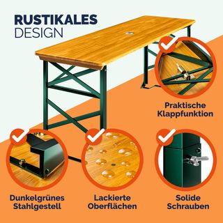 Mesa de madera y metal 170x50