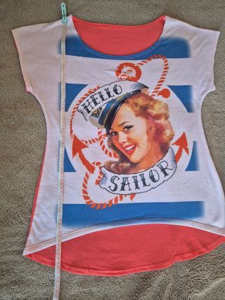 Camiseta Hello Sailor estilo marinero
