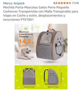 Mochila transportín Anipark para mascotas