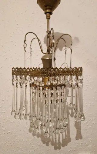 Lámpara colgante decorativa cristal y metal