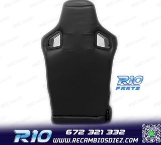 ASIENTO DEPORTIVO SEMI BAQUET ESTILO RS CUERO NEGRO SEMI PIE