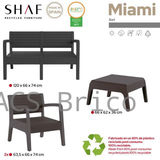 Muebles Jardín Miami Grafito