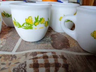 Set 6 Tazzine Caffè Porcellana Fiori Gialli