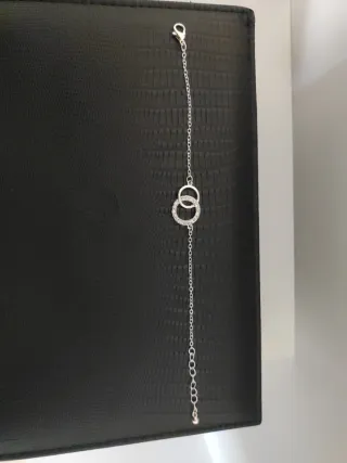 Pulsera eslabones brillantes - acero inox. plata