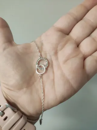 Pulsera eslabones brillantes - acero inox. plata