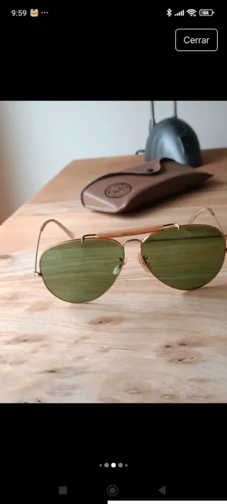 Gafas de Sol Ray Ban Oro 10k Lente Verde