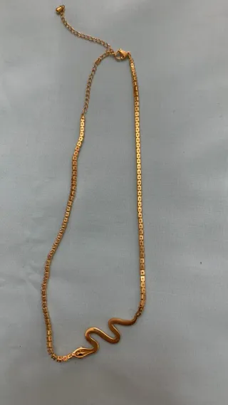 Collana serpente strass oro e argento