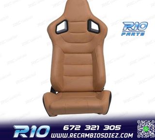 ASIENTO DEPORTIVO SEMI BAQUET ESTILO RS CUERO BEIGE