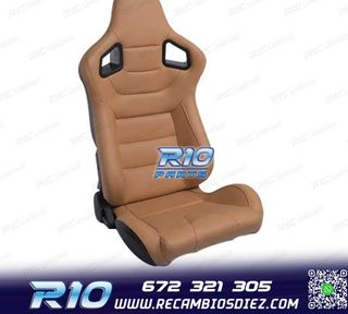 ASIENTO DEPORTIVO SEMI BAQUET ESTILO RS CUERO BEIGE