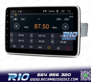 RADIO GPS ANDROID 14 GPS 1DIN LCD TÁCTIL 10"