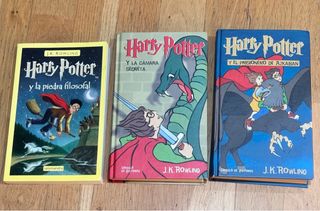 lote de tres libros Harry Potter