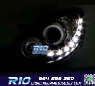 FAROS RENAULT TWINGO 07-11 LUZ DIURNA LED FONDO NEGRO