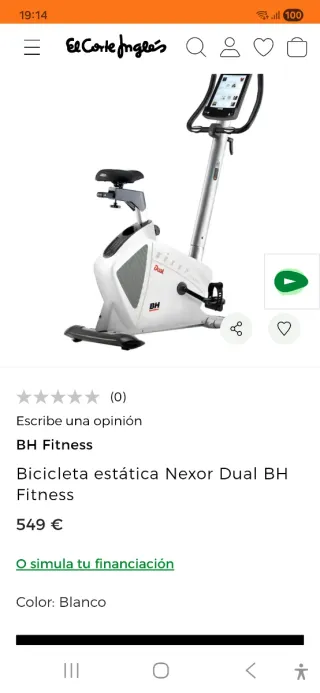 Bicicleta Estática BH Nexor Dual