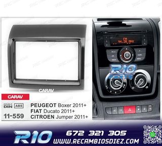 MARCO NEGRO BRILLO RADIO 2-DIN PARA CITROEN JUMPER PEUGEOT B